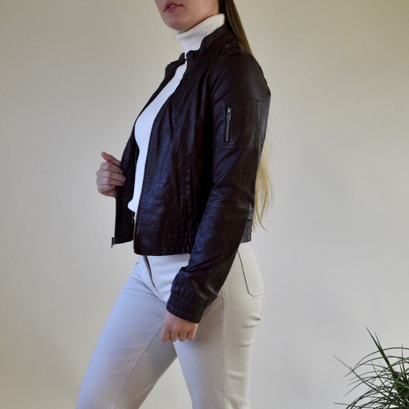 brown pleather jacket - Picture 2 of 4